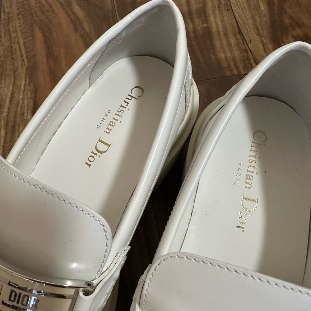 Dior White Cream Loafers - Picture 5 of 6